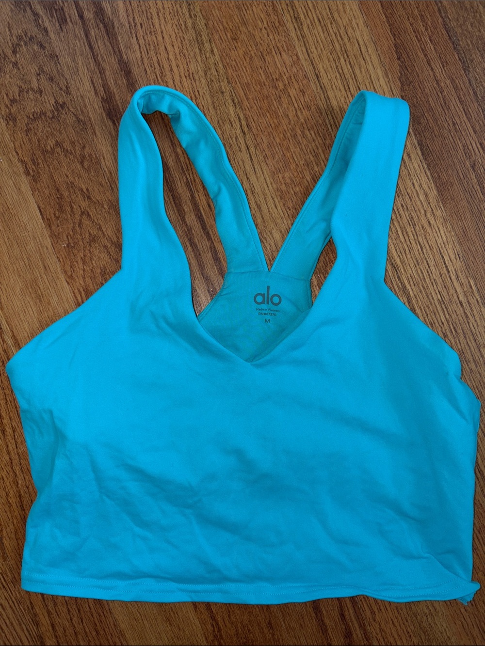 ALO Yoga - Airbrush Real Bra Tank (Bright Aqua - Medium - Picture 3 of 4